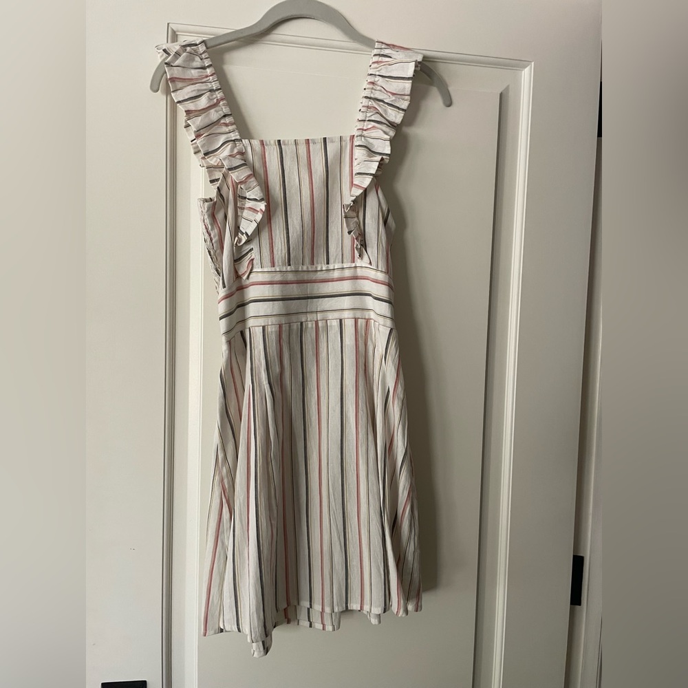 Billabong Striped Ruffle Smocked Mini Dress